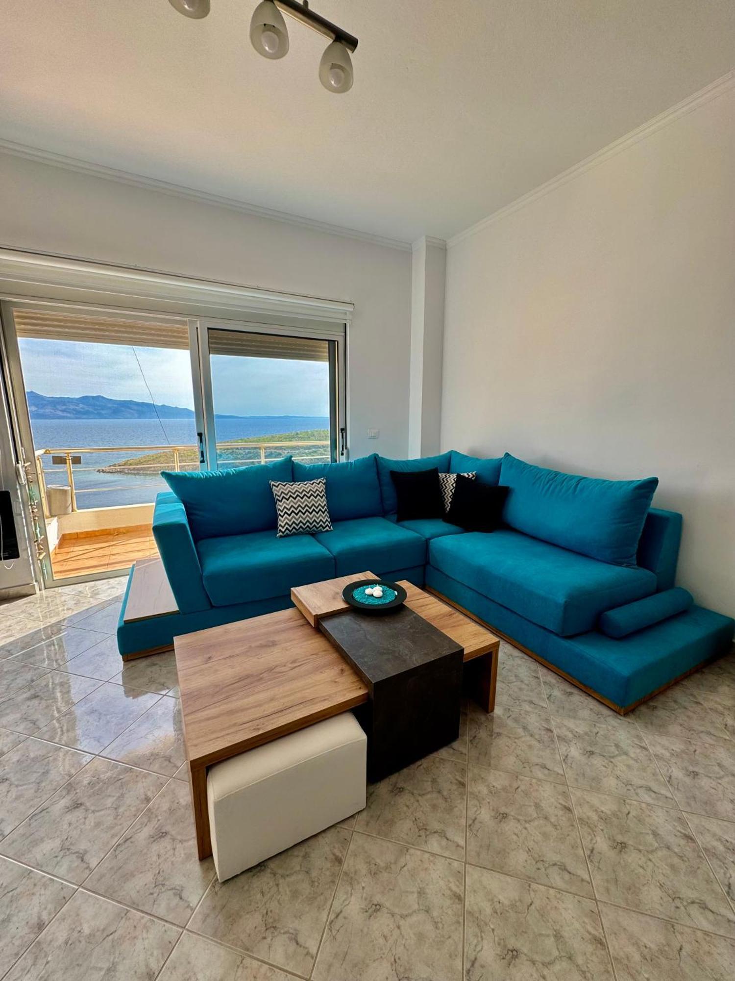 Comfy Blue Sarande Appartement Buitenkant foto